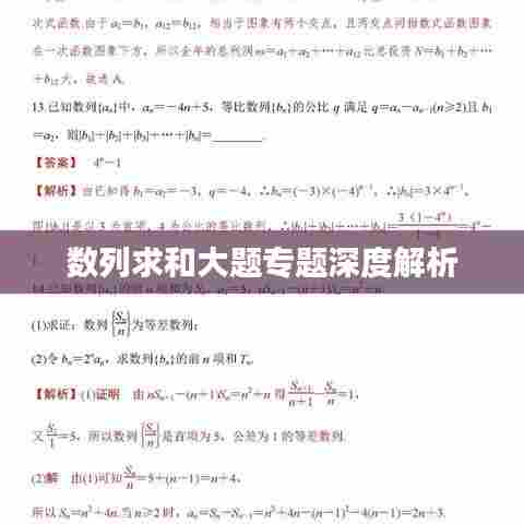 数列求和大题专题深度解析
