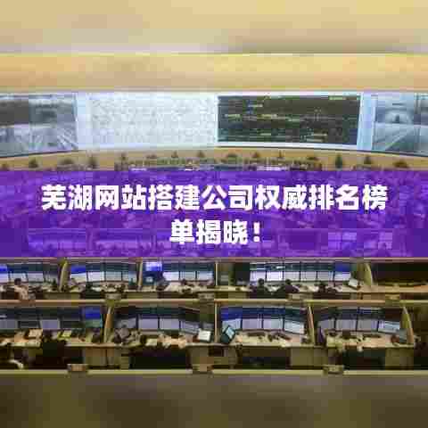 芜湖网站搭建公司权威排名榜单揭晓！