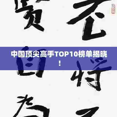 中国顶尖高手TOP10榜单揭晓!