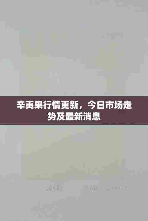辛夷果行情更新，今日市场走势及最新消息