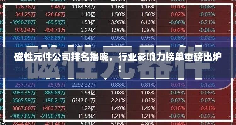 磁性元件公司排名揭晓，行业影响力榜单重磅出炉！