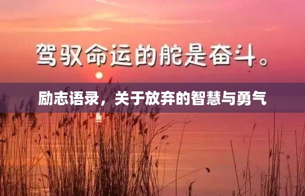 励志语录,关于放弃的智慧与勇气