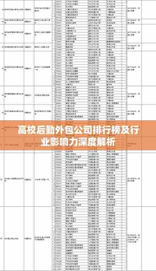 高校后勤外包公司排行榜及行业影响力深度解析