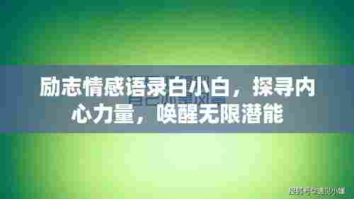 励志情感语录白小白，探寻内心力量，唤醒无限潜能