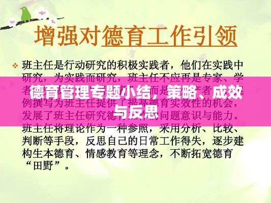 德育管理专题小结,策略、成效与反思