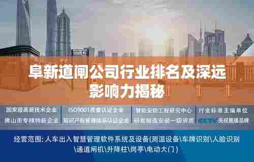 阜新道闸公司行业排名及深远影响力揭秘