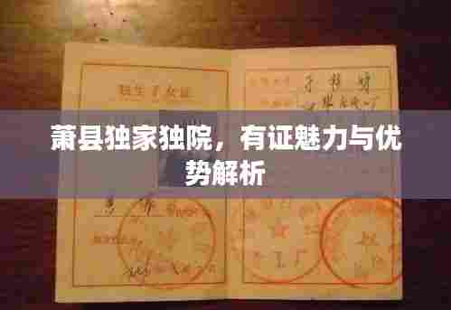 萧县独家独院,有证魅力与优势解析