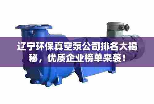 辽宁环保真空泵公司排名大揭秘,优质企业榜单来袭!