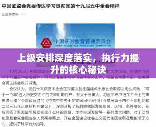 上级安排深度落实,执行力提升的核心秘诀