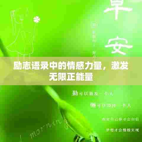 励志语录中的情感力量，激发无限正能量