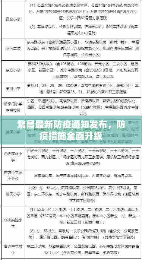 繁昌最新防疫通知发布，防疫措施全面升级
