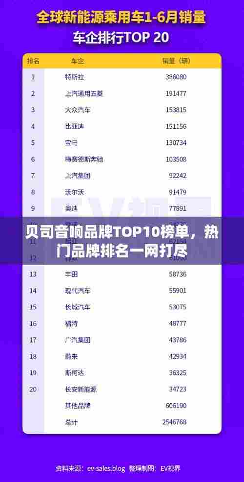 贝司音响品牌TOP10榜单，热门品牌排名一网打尽
