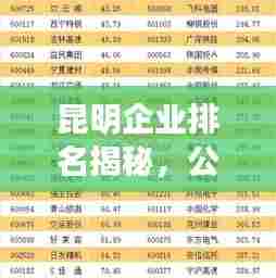 昆明企业排名揭秘,公司影响力大盘点