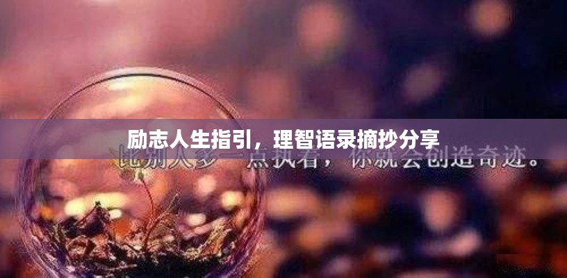 励志人生指引，理智语录摘抄分享