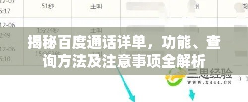 揭秘百度通话详单,功能、查询方法及注意事项全解析
