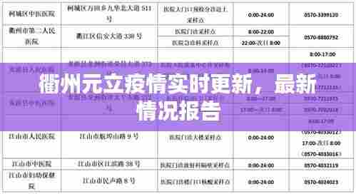 衢州元立疫情实时更新,最新情况报告