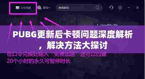 PUBG更新后卡顿问题深度解析，解决方法大探讨