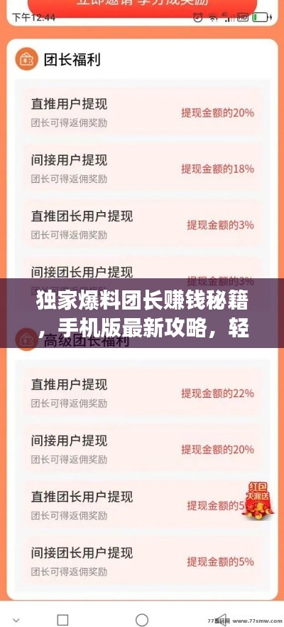 独家爆料团长赚钱秘籍,手机版最新攻略,轻松成为财富达人!