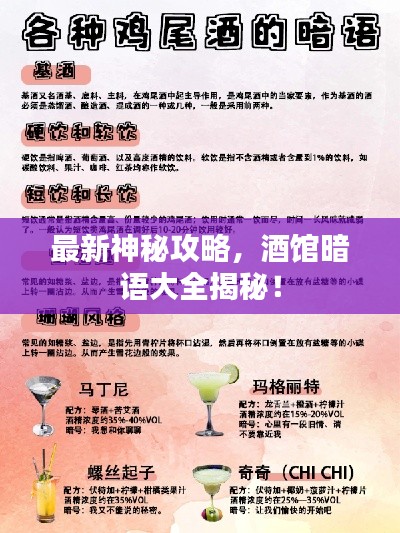 最新神秘攻略,酒馆暗语大全揭秘!
