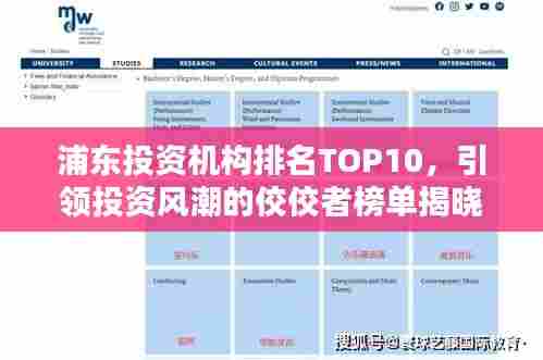 浦东投资机构排名TOP10,引领投资风潮的佼佼者榜单揭晓!