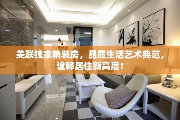 美联独家精装房,品质生活艺术典范,诠释居住新高度!