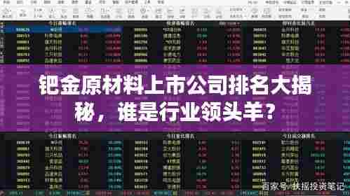 钯金原材料上市公司排名大揭秘,谁是行业领头羊?
