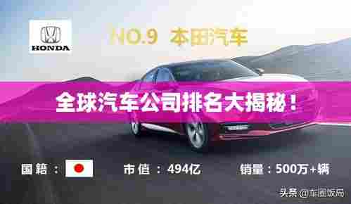 全球汽车公司排名大揭秘！