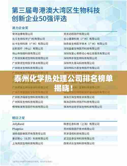 泰州化学热处理公司排名榜单揭晓!