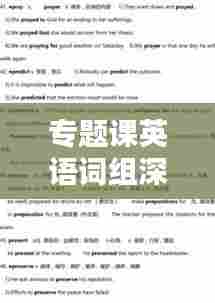 专题课英语词组深度解析，专业词汇一网打尽