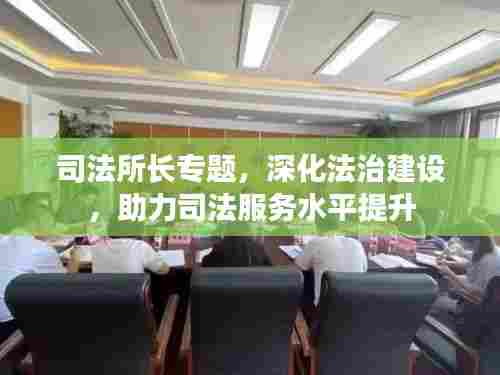 司法所长专题，深化法治建设，助力司法服务水平提升