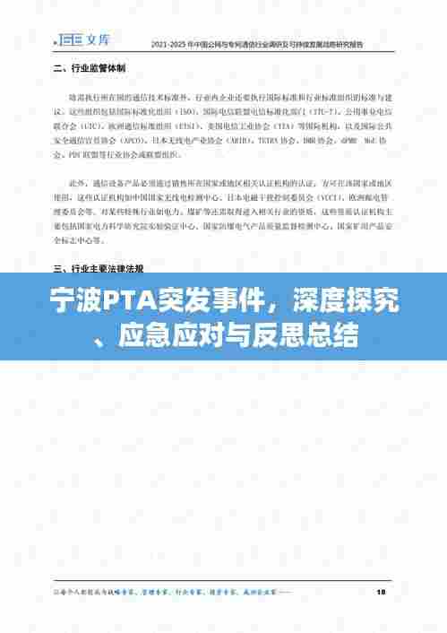 宁波PTA突发事件，深度探究、应急应对与反思总结