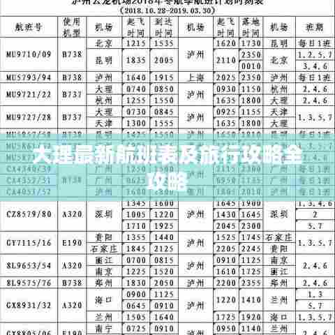大理最新航班表及旅行攻略全攻略