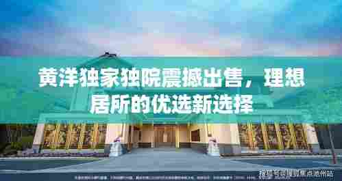 黄洋独家独院震撼出售,理想居所的优选新选择