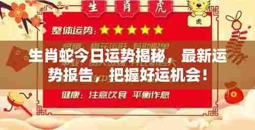 生肖蛇今日运势揭秘，最新运势报告，把握好运机会！
