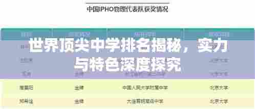 世界顶尖中学排名揭秘,实力与特色深度探究