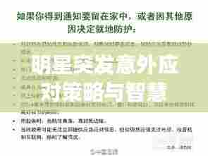 明星突发意外应对策略与智慧，应对之道大揭秘
